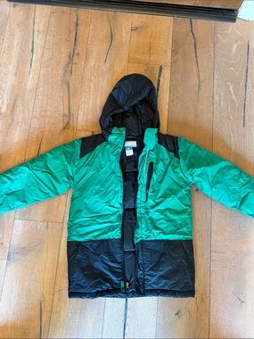 Columbia Kids Green and Black Hooded Puffer Jacket